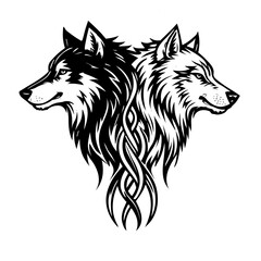 Vector illustration of wolf head outline  © ISAAC