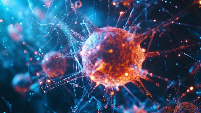 Virus infecting cells, microscopic view of viral infection spreading