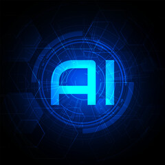 Artificial Intelligence ,AI chipset on circuit board, futuristic Technology Concept	
