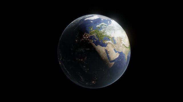 earth rotating different time zone animation