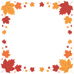 Autumnal Maple Leaf Frame A Vibrant Fall Foliage Border for Seasonal Designs