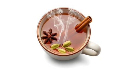 Spiced tea being poured 