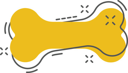 Comic Style Dog Bone Toy Icon Vector
