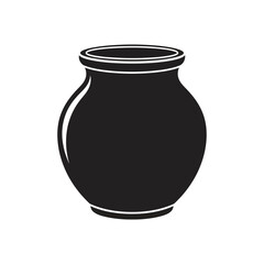 black ceramic pot