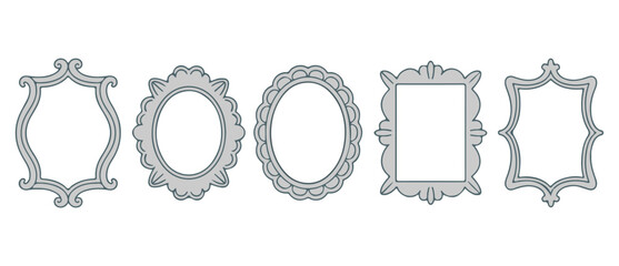 Elegant Ornate Decorative Frame Set with Vintage Borders