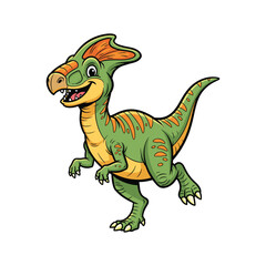 Corythosaurus cartoon dinosaur illustration for kids