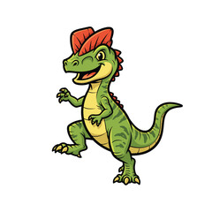 Dilophosaurus cartoon dinosaur illustration for Children