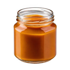 Dulce de Leche in Glass Jar, isolated on transparent background