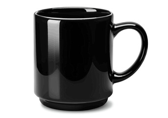 black mug isolated on white