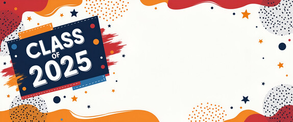 Class of 2025 Banner Design: Modern Aesthetics, Bold Graphics, Inspirational Typography, Celebrating Academic Milestones, Unity, Excellence - Premium Photo Stock Concept with Left Space
