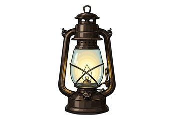 old oil lamp isolated