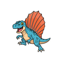 Dimetrodon Sail Back Drawing Dinosaur Illustration