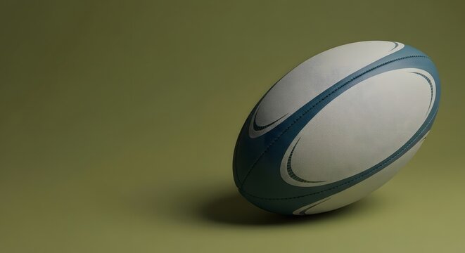 Rugby ball on green background