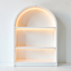 Empty concrete shelf on drab color concrete wall