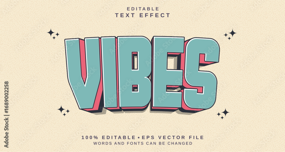 Poster editable text style effect - vibes text style theme.