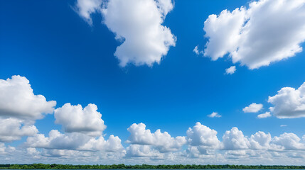 Blue sky and white puffy clouds