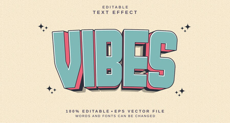 Editable text style effect - Vibes text style theme.