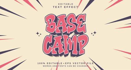 Editable text style effect - Base Camp text style theme.