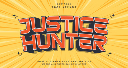 Editable text style effect - Justice Hunter text style theme.