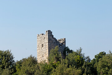 A ruined Roman military watchtower in Silifke, Mersin, Turkey, a strategic structure once used by the empire to control and defend the area
