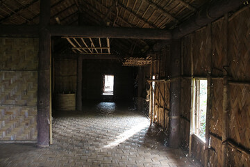 Hand crafted interior of a home made of bamboo and wood 