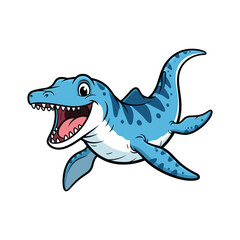 Obraz premium mosasaurus cartoon dinosaur illustration for kids