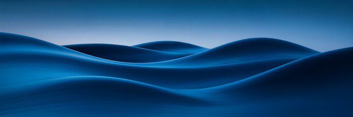 Abstract blue wavy lines with gradient color create a sense of depth and flow.