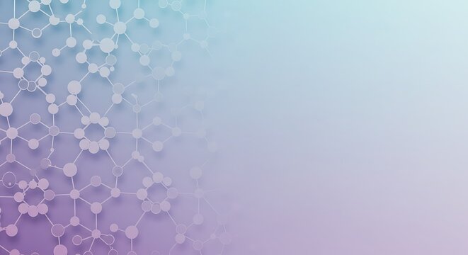 Digital illustration of an interconnected atomic or molecular structure. Scientific concept background for technology and communication