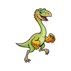 Oviraptor cartoon dinosaur illustration for kids