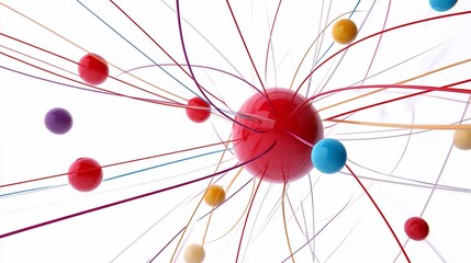 Colorful balls connected by lines