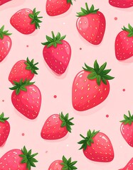 Strawberry pattern on pink