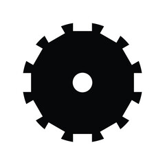 gear icon, flat vector illustration.