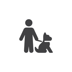 Pet owner solid vector icon