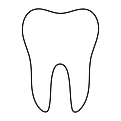 Tooth Icon Vector – Dental Outline, Oral Health, Dentist Symbol, Stomatology, Medical Care, Clean Teeth Logo Design