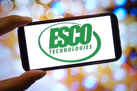 Konskie, Poland - July 05, 2025: ESCO Technologies company logo displayed on mobile phone