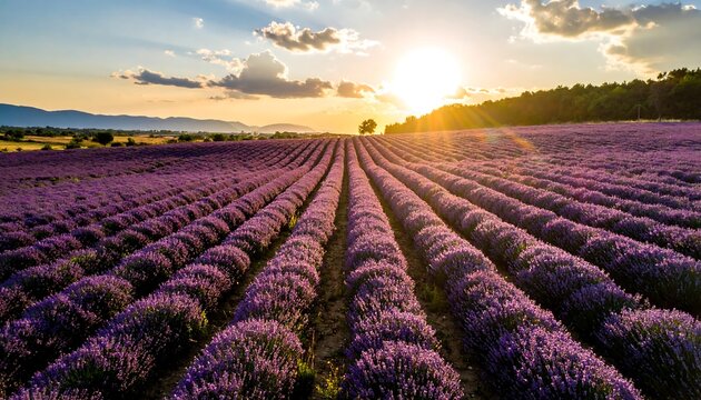 lavender field at sunset