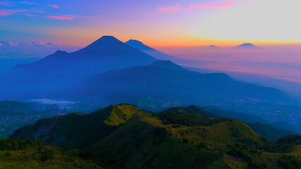 sunset over the mountains