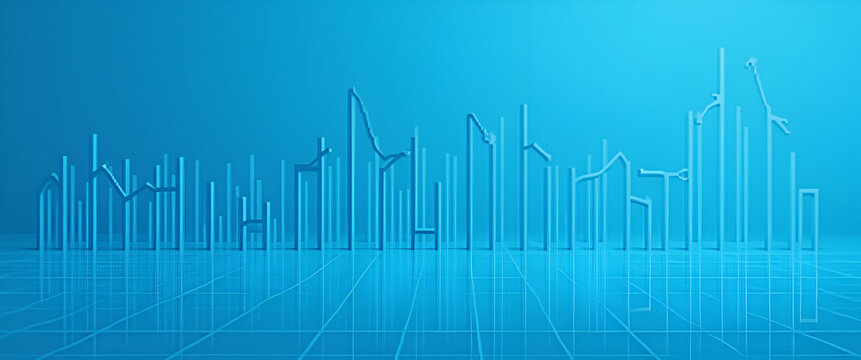 Photo Realistic Investment Icon Design: Modern Concept with Space for Text & Graphics on Blue Background for Project Timelines & Financial Plans in Stock Photography