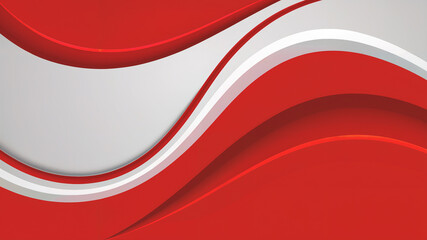 Elegant wavy red and white background with abstract modern design and graphic elements