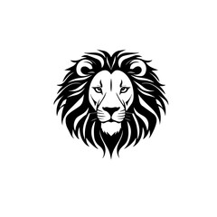 Vector illustration of a minimalist black lion head logo. Elegant, bold, and modern design perfect for branding, sports team emblems, tattoo design, or company identity.