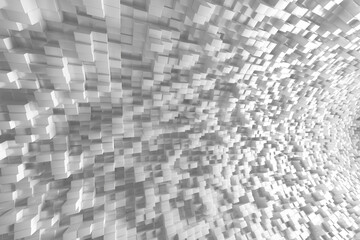 Abstract geometric pattern with interlocking white cubes for modern design .3d render