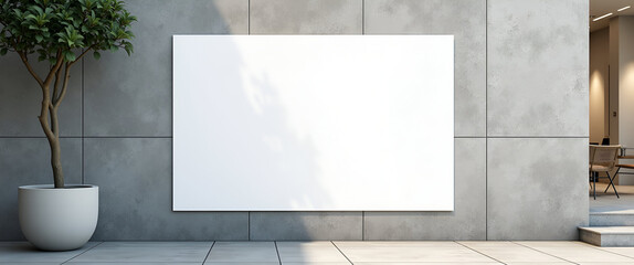 Mockup of White Paper or Sticker Poster on Sidewalk Wall for Marketing Promotions - Display Your Announcements with Clipping Path and Empty Space for Customization