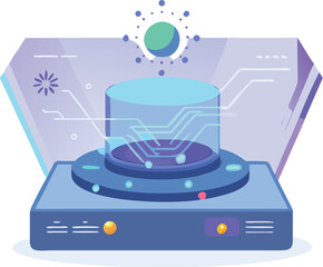 Futuristic holographic dashboard ui for digital investment and technology concepts