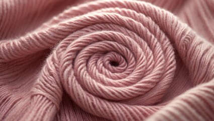 Fototapeta premium Close-up of pink knitted fabric in a spiral pattern.