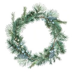 Elegant winter pine wreath illustration