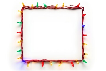 Obraz premium Christmas frame of lights white background illuminated celebration.