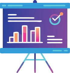 Smart futuristic neon presentation template vector illustration with data and analytics