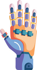 Advanced robotic prosthetic hand vector illustration future technology design