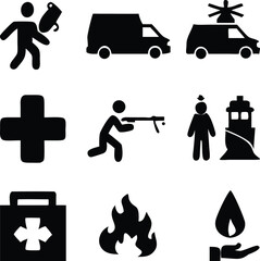 transportation icons set