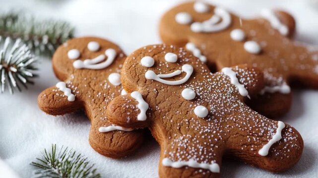 A close-up shot of ginger cookies on a table, perfect for food or baking related uses